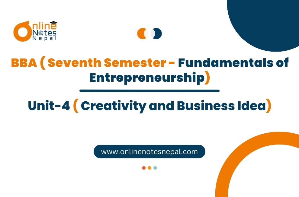 Unit 4: Creativity and Business Idea  - Fundamentals of Entrepreneurship | Seventh Semester Photo